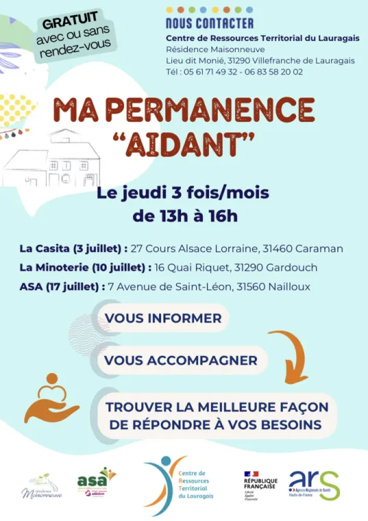 Des permanences gratuites pour accompagner les aidants dans le Lauragais ! , Toulouse, AMFPAD